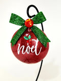 Noel Red Glitter Bomb Ornament