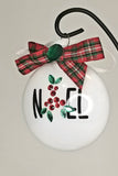 Noel White Farmhouse Ornament