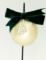 Drippin Pearl and Rhinestone Champagne Ornament