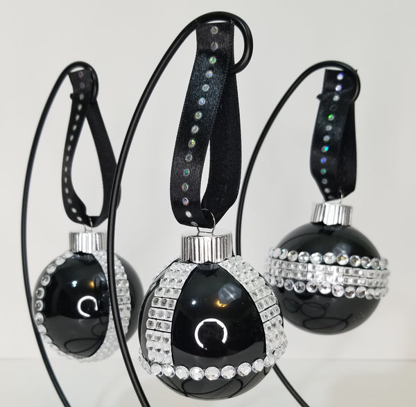 Black Glam Christmas Ornaments